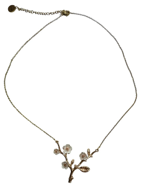 Hand-Painted Dogwood Blossom Branch Pendant Necklace – Adjustable Length with Lobster Clasp | Made in USA Michelle Marie Boutique  Necklaces