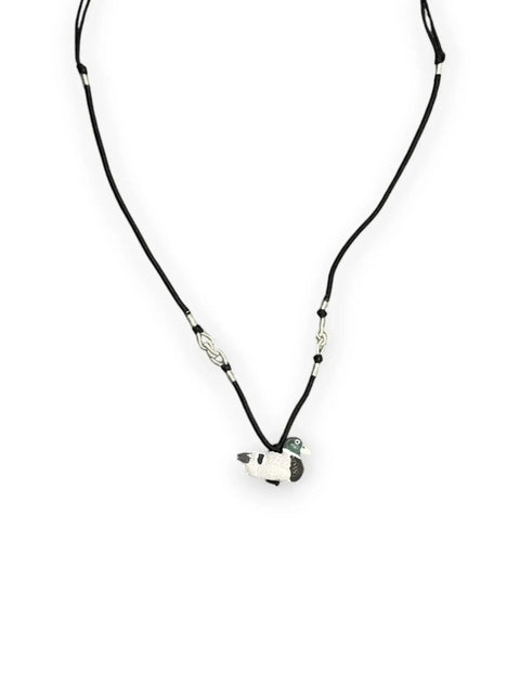 Hand-Painted Duck Charm Necklace, Black Cord Necklace Michelle Marie Boutique  Necklaces