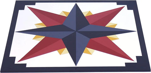 Hand-Painted Mariner's Compass Barn Quilt – Rustic Outdoor Wall Decor | Made in USA Amish Toy Box  Lawn & Patio