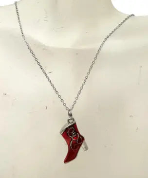 Hand-Painted Red Boot Earrings and Necklace Set – 18 Inch Stainless Steel Chain | Made in USA Michelle Marie Boutique  Jewelry Sets