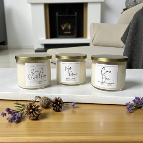 Hand-Poured 17 oz Soy Wax Candle – Cocoa Butter Vanilla Blend – Cozy Home Fragrance | Made in USA Wick and Glow Candle Company™  Candles