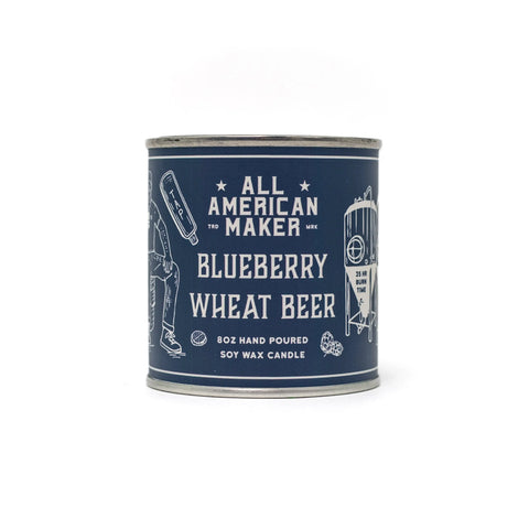 Hand Poured Blueberry Wheat Beer Scented Soy Candle 8 Oz – Craft Beer Aroma | Made in USA All American Maker 