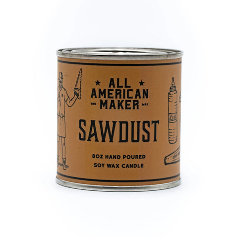 Hand-Poured Sawdust Scented Soy Wax Candle 8 Oz – Rustic Woodshop Scented Home Fragrance | Made in USA All American Maker  Candle