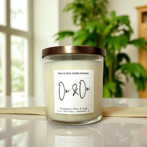 Hand-Poured Soy Wax Candle Gift Set 8.5 oz Six Scents – Luxury Home Fragrances Box | Made in USA Wick and Glow Candle Company™  Candles