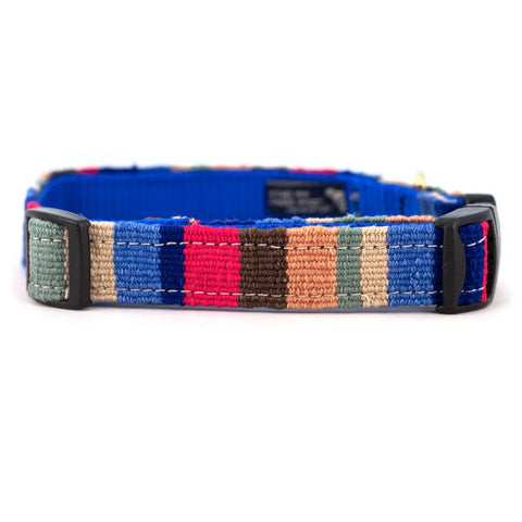 Hand-Woven Beach Pattern Side-Release Dog Collar – Durable Nylon with Brass Hardware | Made in USA Auburn Leathercrafters  item