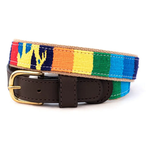 Hand-Woven Cotton Webbing Belt With Soft Leather Ends – Fiesta | Made In USA Auburn Leathercrafters  item