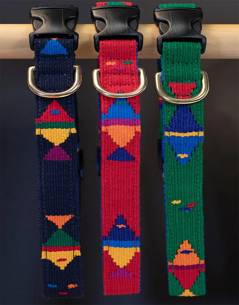 Hand-Woven Nylon Dog Collar with Solid Brass Buckle – Durable Side Release | Made in USA by Auburn Leathercrafters Auburn Leathercrafters  item