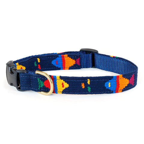 Hand-Woven Nylon Dog Collar with Solid Brass Buckle – Durable Side Release | Made in USA by Auburn Leathercrafters Auburn Leathercrafters  item