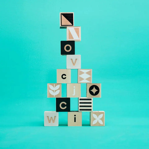 Handcrafted 1.75 Inch Wooden Alphabet Blocks for Toddlers by Uncle Goose | Made in USA Uncle Goose  Grow