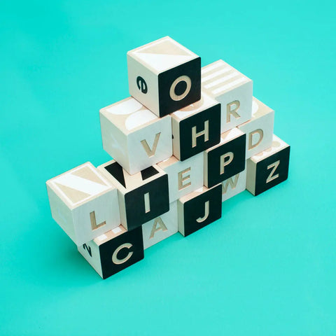 Handcrafted 1.75 Inch Wooden Alphabet Blocks for Toddlers by Uncle Goose | Made in USA Uncle Goose  Grow