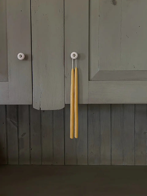 Handcrafted 11 Inch Pure Beeswax Taper Candles – Set of 2 | Unscented Organic Candles Made in USA Millstream Home  Candle