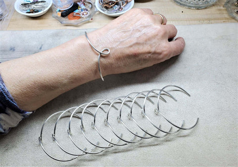 Handcrafted 12 Gauge Sterling Silver Teardrop Cuff Bracelet – Reversible Design | Made in USA Alexa Martha Designs  Bangles /Bracelets