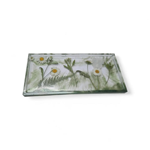 Handcrafted 12 Inch Wildflower Resin Vanity Tray – Botanical Decorative Organizer | Made in USA Michelle Marie Boutique  Decorative Trays