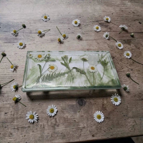 Handcrafted 12 Inch Wildflower Resin Vanity Tray – Botanical Decorative Organizer | Made in USA Michelle Marie Boutique  Decorative Trays