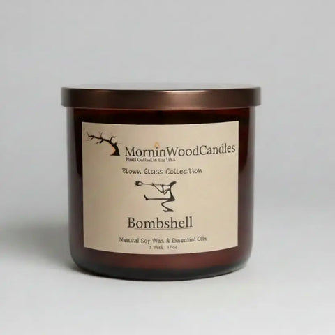 Handcrafted 17 oz Soy Wax 3-Wick Candle – Bombshell Scented Glass Jar | Made in USA Home Fragrance MorninWood Candles  3 Wick Candle