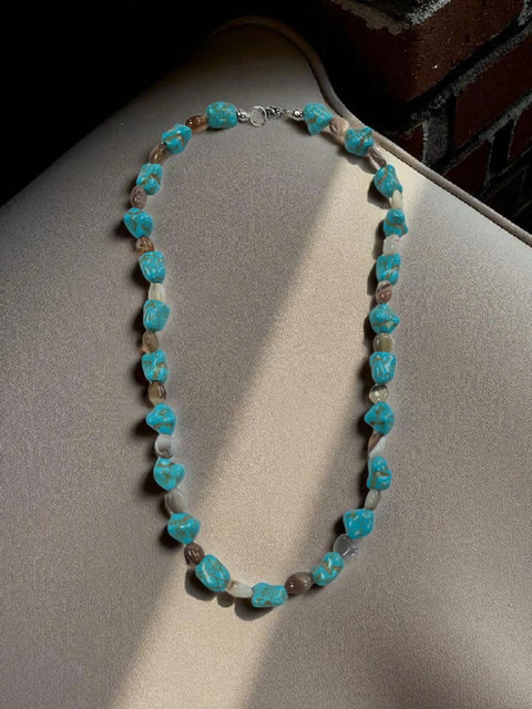 Handcrafted 20 Inch Turquoise Stone Necklace for Men – Southwestern Style Jewelry | Made in USA Michelle Marie Boutique  Necklace