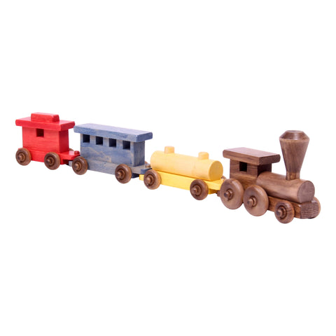 Handcrafted 24 Inch Wooden Toy Train Set – Solid Pine Kids Play Train with Rolling Wheels | Made in USA Amish Toy Box  Wooden Toys,Trains, Trucks and Things
