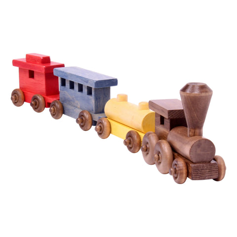 Handcrafted 24 Inch Wooden Toy Train Set – Solid Pine Kids Play Train with Rolling Wheels | Made in USA Amish Toy Box  Wooden Toys,Trains, Trucks and Things