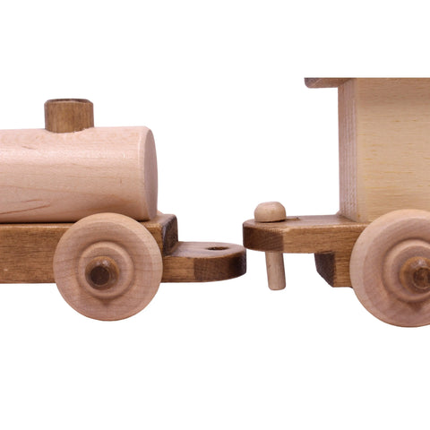 Handcrafted 24 Inch Wooden Toy Train Set – Solid Pine Kids Play Train with Rolling Wheels | Made in USA Amish Toy Box  Wooden Toys,Trains, Trucks and Things