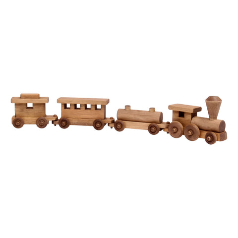 Handcrafted 24 Inch Wooden Toy Train Set – Solid Pine Kids Play Train with Rolling Wheels | Made in USA Amish Toy Box  Wooden Toys,Trains, Trucks and Things