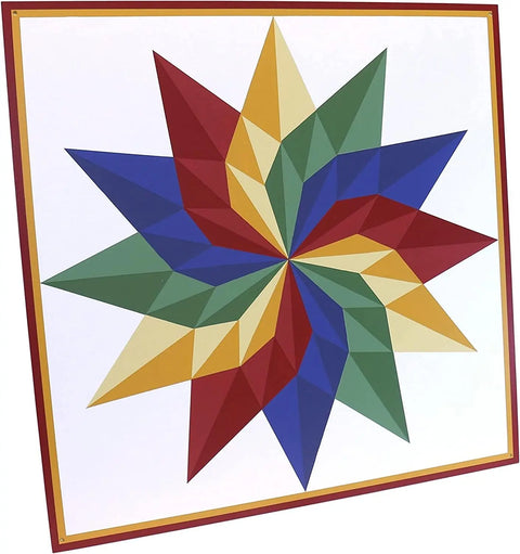 Handcrafted 36 Inch by 36 Inch Dahlia Sunburst Barn Quilt Sign – Vibrant Outdoor Wall Art | Made in USA Amish Toy Box  Lawn & Patio