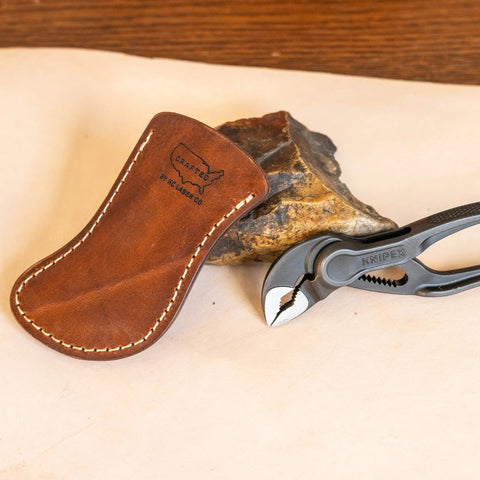 Handcrafted 4 Inch Leather Tool Sheath for Knipex Pliers 87 01 100 – Durable Veg-Tanned Cover | Made in USA KC Laser Co 