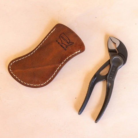Handcrafted 4 Inch Leather Tool Sheath for Knipex Pliers 87 01 100 – Durable Veg-Tanned Cover | Made in USA KC Laser Co 