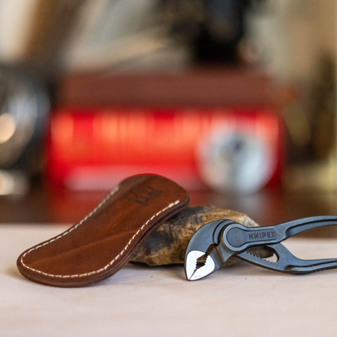 Handcrafted 4 Inch Leather Tool Sheath for Knipex Pliers 87 01 100 – Durable Veg-Tanned Cover | Made in USA KC Laser Co 