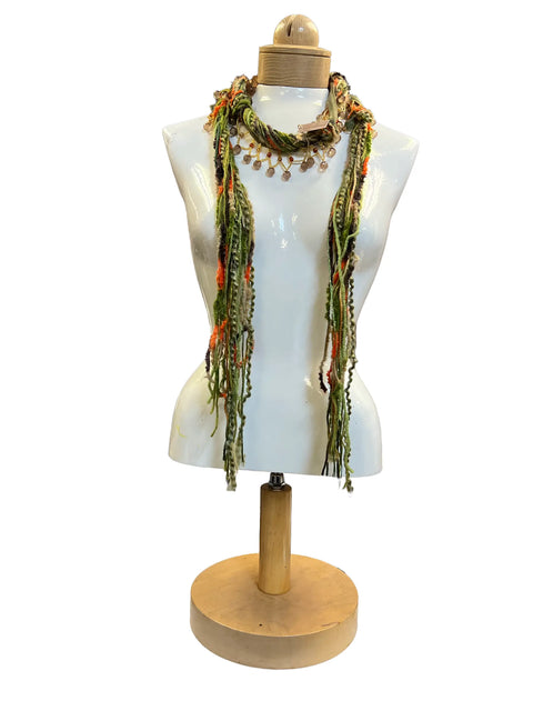 Handcrafted 48 Inch Boho Beaded Mohair Scarf Necklace – Lightweight Holiday Accessory | Made in USA Michelle Marie Boutique  Scarf