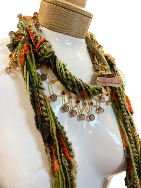 Handcrafted 48 Inch Boho Beaded Mohair Scarf Necklace – Lightweight Holiday Accessory | Made in USA Michelle Marie Boutique  Scarf