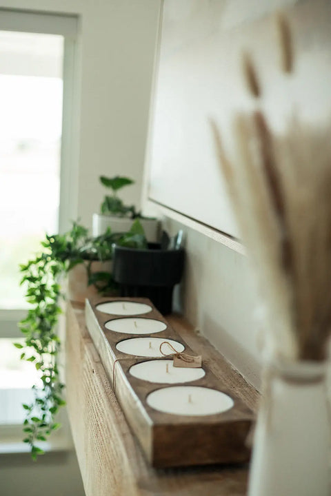 Handcrafted 5-Hole Cheese Mold Candle – 28" Soy Dough Bowl Centerpiece | USA Made Shanti + Tula  Home Decor