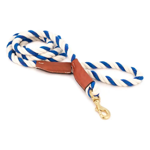 Handcrafted 6 Ft Cotton Rope Dog Leash – Soft Durable Natural Fiber with Leather Accents | Made in USA Auburn Leathercrafters  item