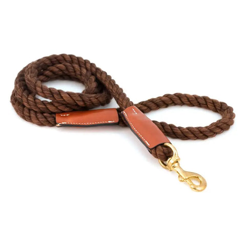 Handcrafted 6 Ft Cotton Rope Dog Leash – Soft Durable Natural Fiber with Leather Accents | Made in USA Auburn Leathercrafters  item