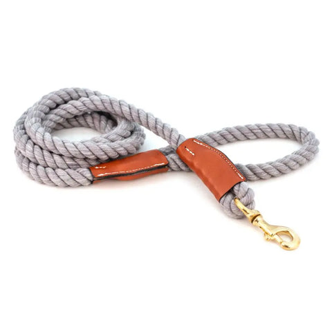 Handcrafted 6 Ft Cotton Rope Dog Leash – Soft Durable Natural Fiber with Leather Accents | Made in USA Auburn Leathercrafters  item