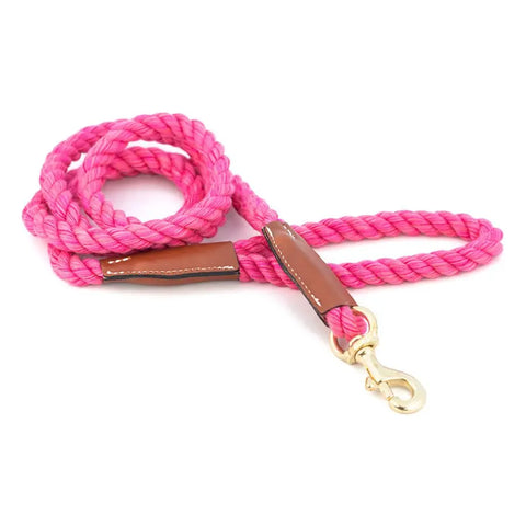 Handcrafted 6 Ft Cotton Rope Dog Leash – Soft Durable Natural Fiber with Leather Accents | Made in USA Auburn Leathercrafters  item