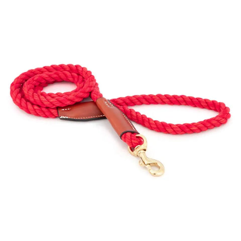 Handcrafted 6 Ft Cotton Rope Dog Leash – Soft Durable Natural Fiber with Leather Accents | Made in USA Auburn Leathercrafters  item