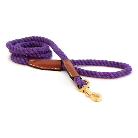 Handcrafted 6 Ft Cotton Rope Dog Leash – Soft Durable Natural Fiber with Leather Accents | Made in USA Auburn Leathercrafters  item