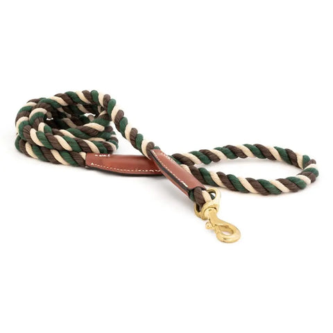 Handcrafted 6 Ft Cotton Rope Dog Leash – Soft Durable Natural Fiber with Leather Accents | Made in USA Auburn Leathercrafters  item