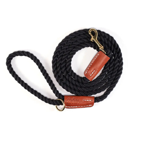 Handcrafted 6 Ft Cotton Rope Dog Leash – Soft Durable Natural Fiber with Leather Accents | Made in USA Auburn Leathercrafters  item