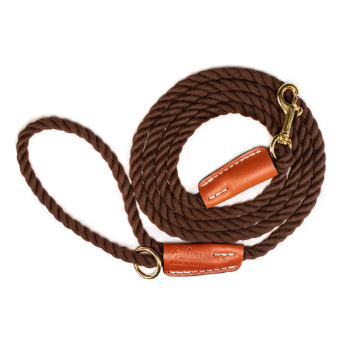 Handcrafted 6 Ft Cotton Rope Dog Leash – Soft Durable Natural Fiber with Leather Accents | Made in USA Auburn Leathercrafters  item