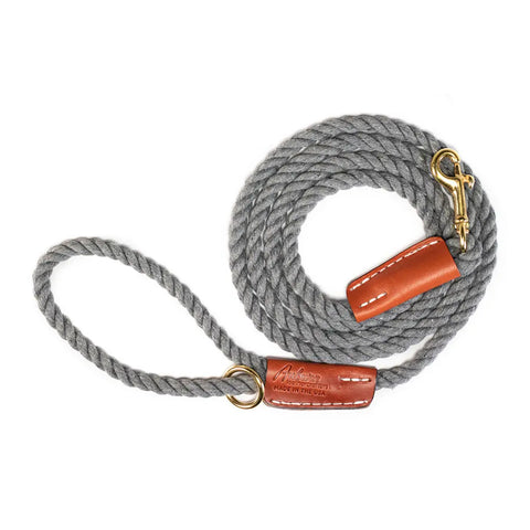 Handcrafted 6 Ft Cotton Rope Dog Leash – Soft Durable Natural Fiber with Leather Accents | Made in USA Auburn Leathercrafters  item