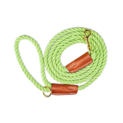 Handcrafted 6 Ft Cotton Rope Dog Leash – Soft Durable Natural Fiber with Leather Accents | Made in USA Auburn Leathercrafters  item