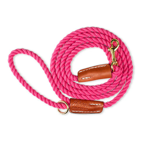 Handcrafted 6 Ft Cotton Rope Dog Leash – Soft Durable Natural Fiber with Leather Accents | Made in USA Auburn Leathercrafters  item