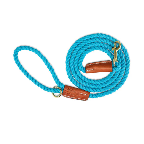 Handcrafted 6 Ft Cotton Rope Dog Leash – Soft Durable Natural Fiber with Leather Accents | Made in USA Auburn Leathercrafters  item