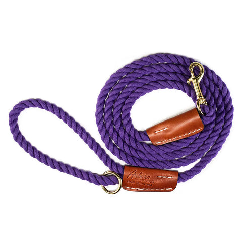 Handcrafted 6 Ft Cotton Rope Dog Leash – Soft Durable Natural Fiber with Leather Accents | Made in USA Auburn Leathercrafters  item