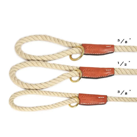 Handcrafted 6 Ft Cotton Rope Dog Leash – Soft Durable Natural Fiber with Leather Accents | Made in USA Auburn Leathercrafters  item