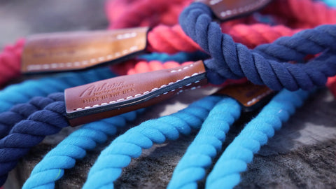 Handcrafted 6 Ft Cotton Rope Dog Leash – Soft Durable Natural Fiber with Leather Accents | Made in USA Auburn Leathercrafters  item