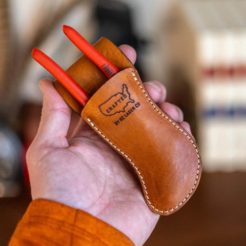 Handcrafted 6 Inch Leather Tool Holster – Veg-Tanned Pliers Sheath with Durable Cowhide | Made in USA KC Laser Co 