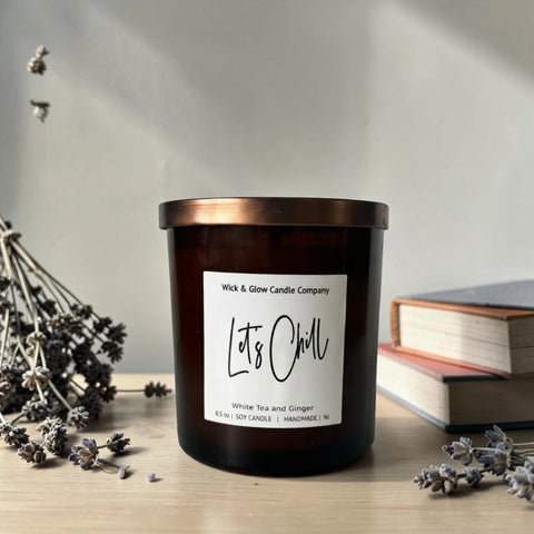 Handcrafted 8.5 oz Luxury Scented Soy Wax Candle with Bergamot Notes - Wick and Glow Brand | Made in USA Wick and Glow Candle Company™  Candles