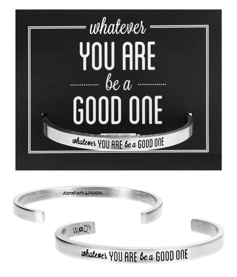 Handcrafted Abraham Lincoln Quote Cuff Bracelet – Recycled Pewter Inspirational Jewelry | Made in USA Whitney Howard Designs  Cuff Bracelets